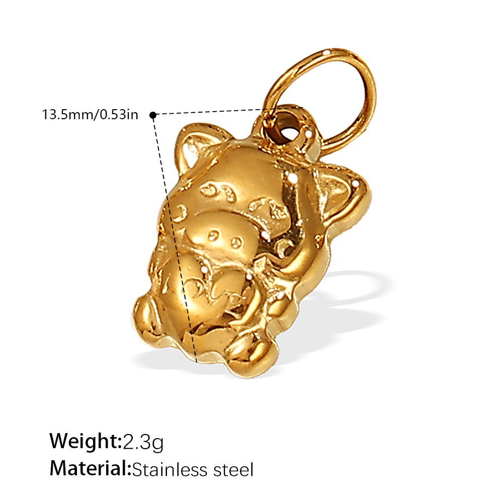 18K Gold-Plated Stainless Steel Elephant Pendant for Necklace or Bracelet