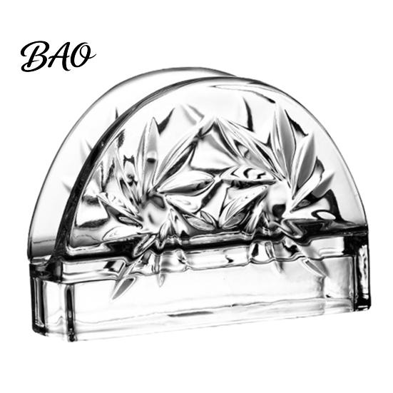 Business Card Holder Tissue Holder, Crystal Glass Modern Style, Durable Scratch-Resistant Napkin Dispenser Organizer, for Restaurant Napkins