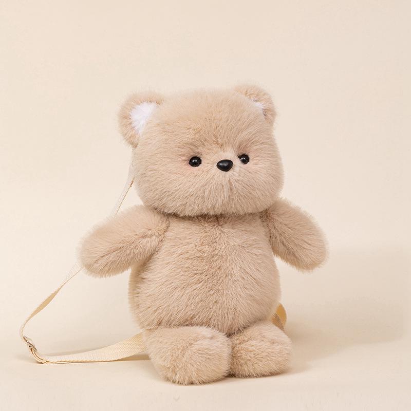 Zaino peluche Duo Gatto e Pecora che Corrono con Bambole Orso e Ape