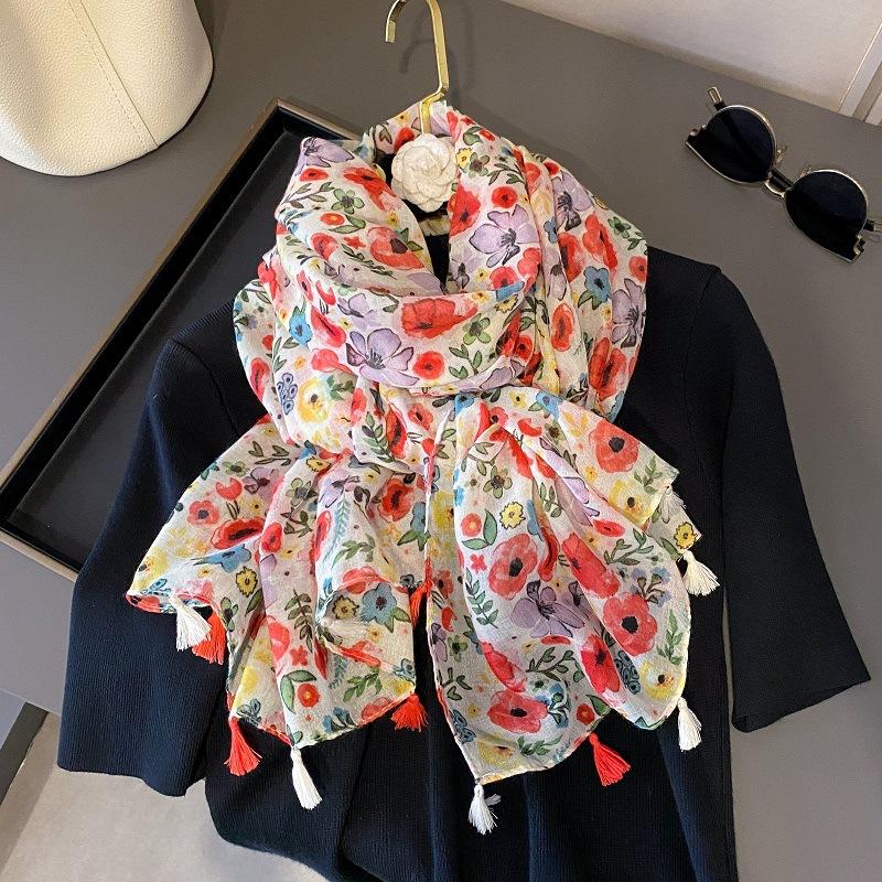 31 Design Fashion Bohemina Paisley Floral Tassel Viscose Shawl Scarf High Quality Wrap Pashmina Stole Bufandas Muslim Hijab