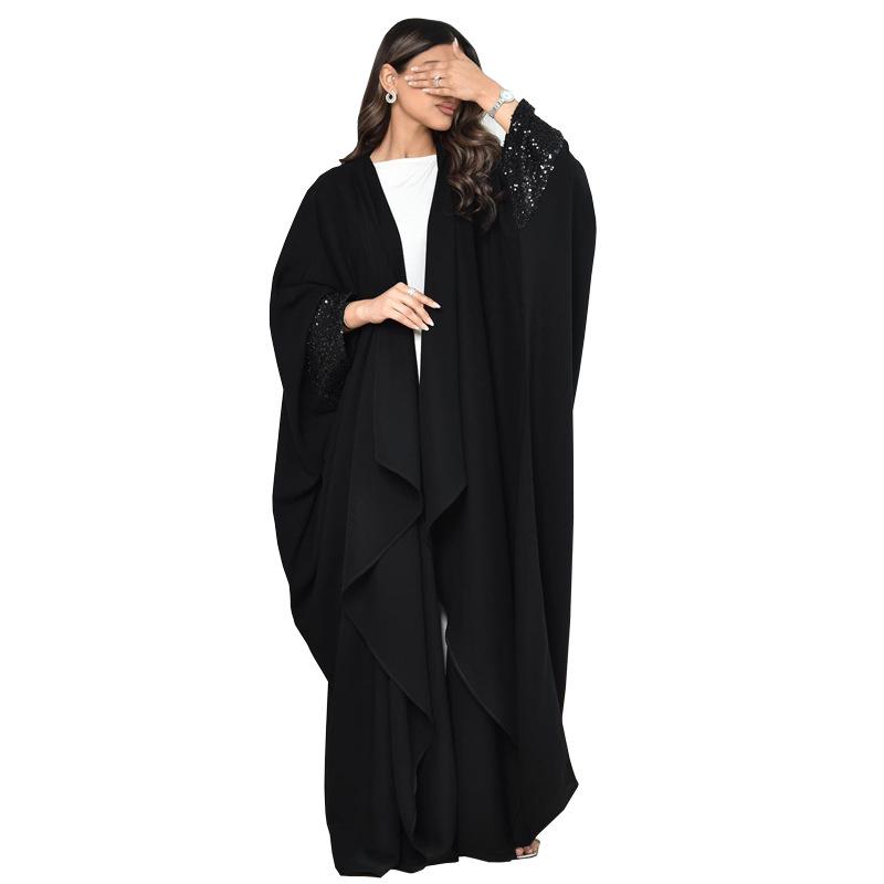 Modest Solid Color Abaya Cardigan - One Size Long Robe for Middle East and Dubai