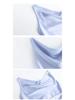 High-End Acetate Glossy Swing Collar Dress: Summer Socialite Style with Pleated Waist-Cinching and Luxe Texture.