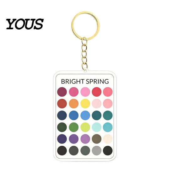 Wardrobe Color Matcher 2Pcs Palette Keychain Pendant, Clear Acrylic Season Analysis Swatches Matching Tool Keychain, Card, Gifts for Fashion
