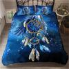 Dream Catcher Comforter Cover Double Size Duvet Cover Set Vintage Retro Soft Microfiber Zipper Bedding Set with 2 Pillowcases