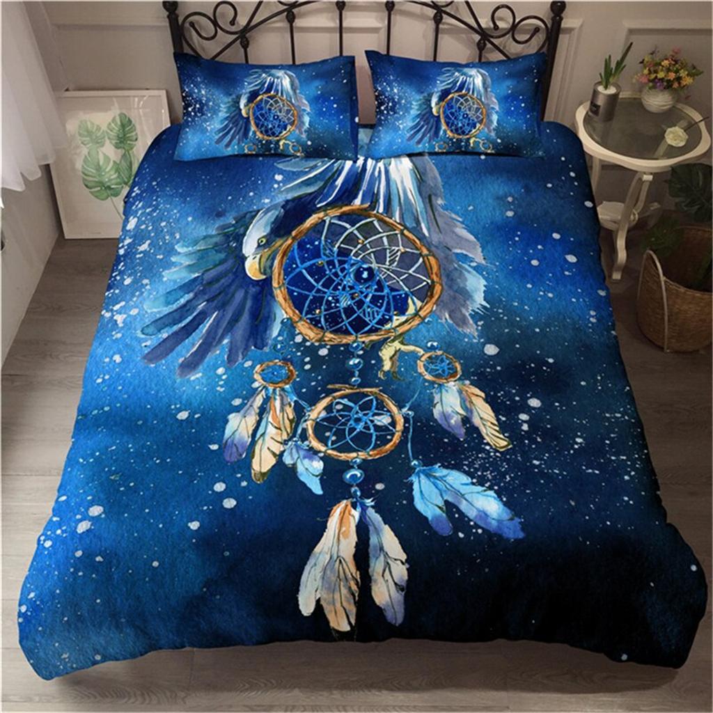 Dream Catcher Comforter Cover Double Size Duvet Cover Set Vintage Retro Soft Microfiber Zipper Bedding Set with 2 Pillowcases