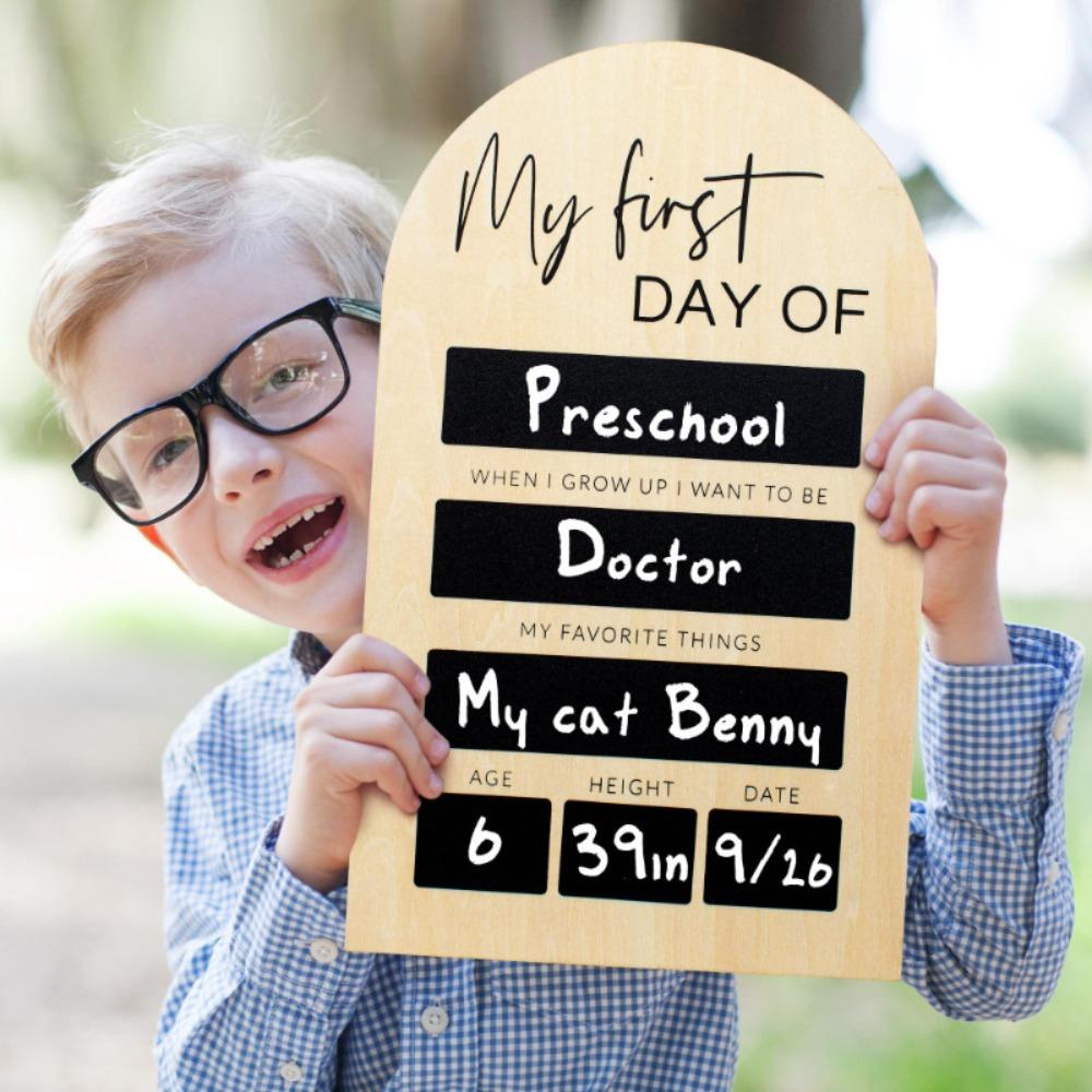 Multipurpose First Day Of School Photo Board Wooden Chalkboard Photo Prop for School