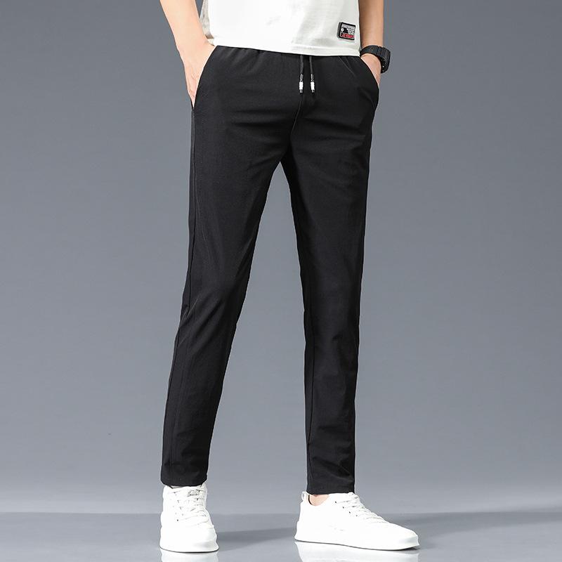 2023 Men's Ice Silk Quick-Dry Straight Loose Pants - Comfortable, Elastic, Slim Fit