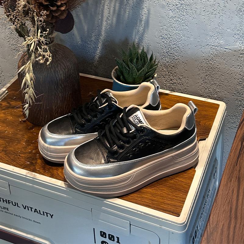 Retro little white shoes spring new platform casual fashion muffin shoes comfortable women's shoes sports board shoes single shoes