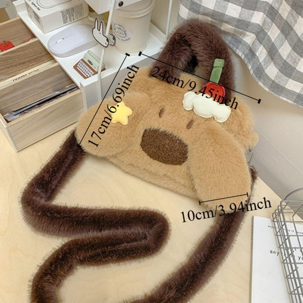 Kawaii Dog Crossbody Bag Lovely Stuffed Animal School Bag Cute Puppy Plush Handbag  Outdoor