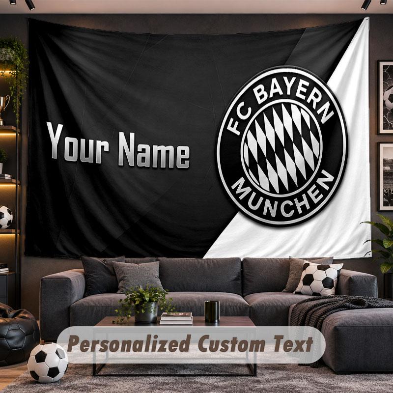 Wall Hanging Tapestry Custom NameBayern Munich Pattern Personalized Printed Fabric Wall Decor