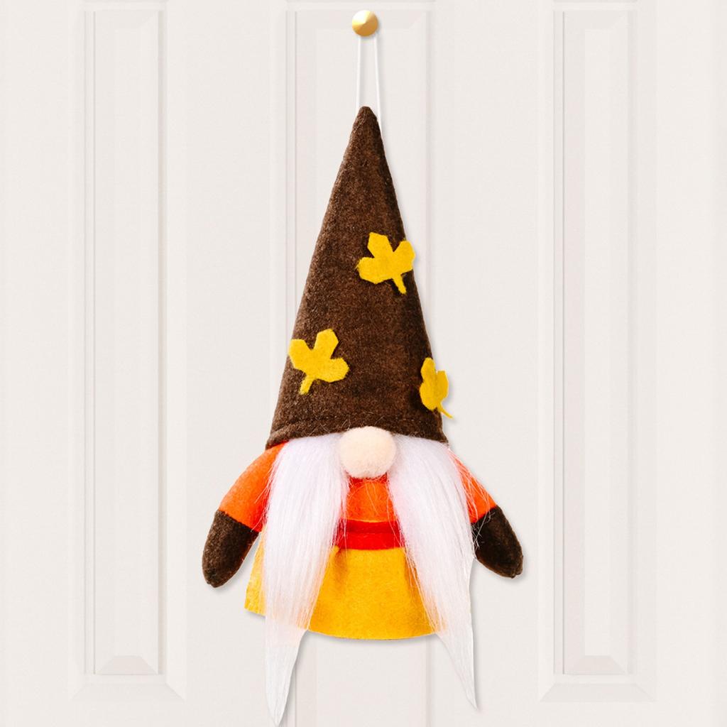 Herbst Ahorn Wichtel Blatt Zwerg Wolle Stoff Gesichtslos Hängepuppe Anhänger Desktop Figuren Heimdekorationszubehör Kindergeschenk