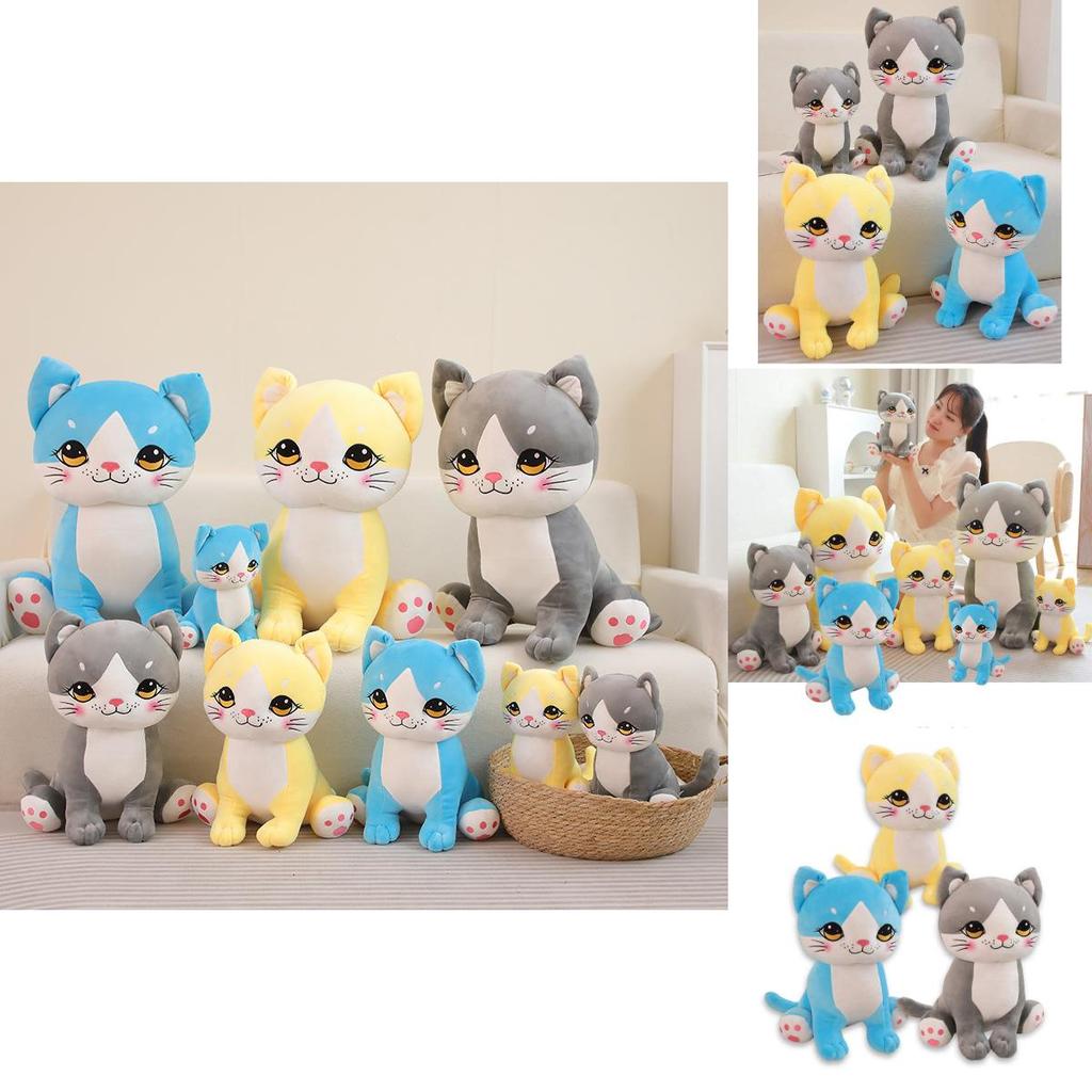 Adorable Cartoon Cat Plush Toy Sweet Cat Stuffed Animal Pillow For Kids And Girls