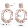 Retro Fashion Simple Acrylic Earrings Geometric Oval Pendant Earrings for Women