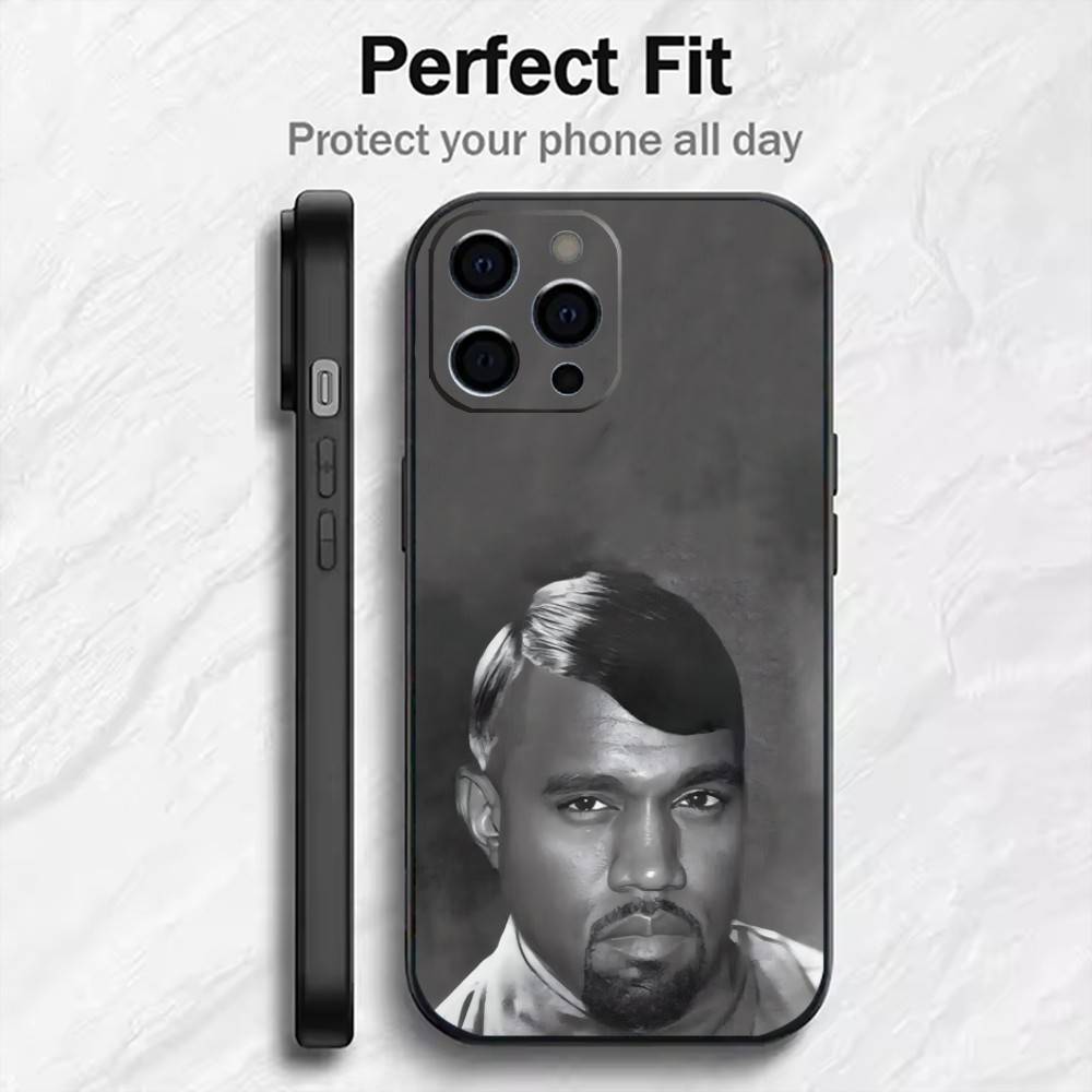 

Funny Meme Of YE K-Kanye Phone Case For iPhone17,16,15,14,13,12 Plus,Max Soft Silicone Black Cover iPhone16se4