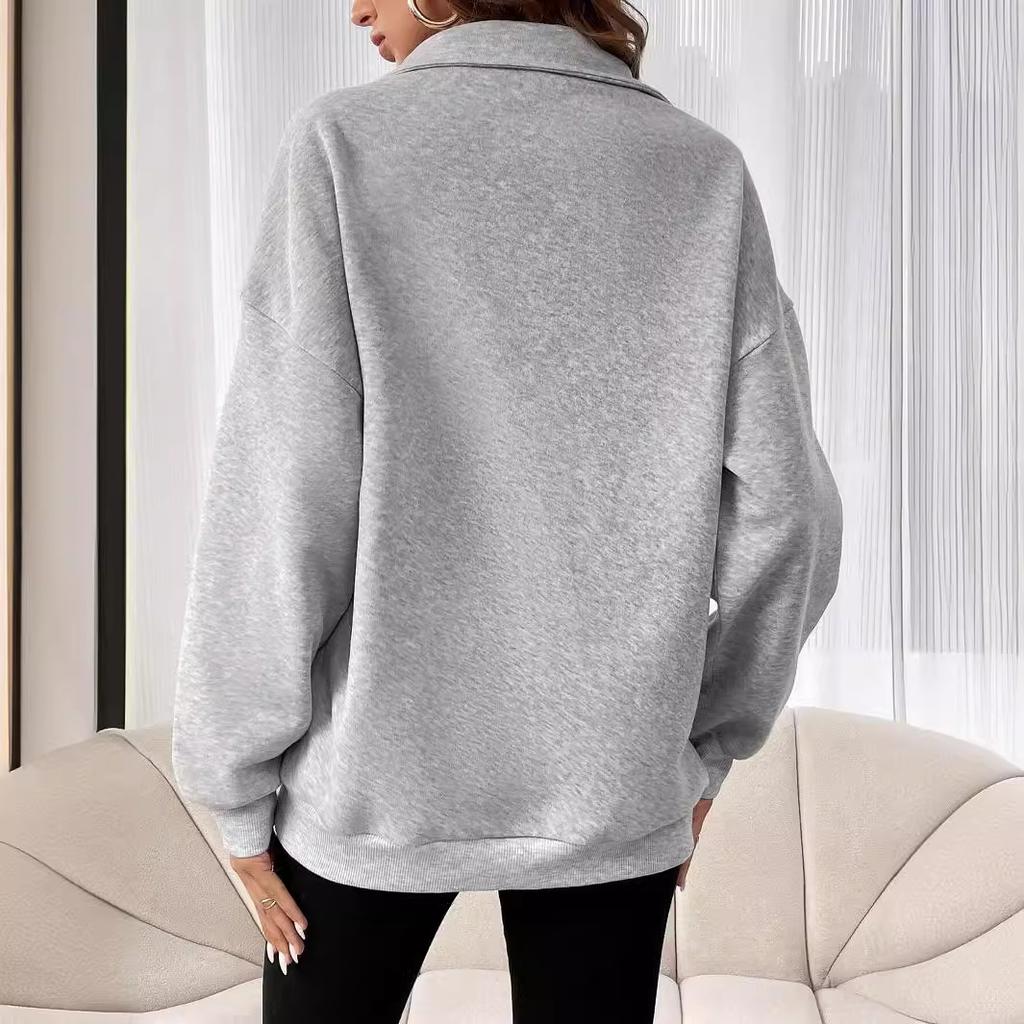 2025 Autumn/Winter New Collection, Fashion, Zipper, Collar, Solid Color, Casual Top, Women's, Hoodie, Interior Top, Autumn/Winter Interior Top
