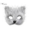 Fluffy Cat Ear Headband Plush Fox Cosplay Mask, Tail, Costumes Props, Fuzzy Halloween Beast Girl Outfit Mask for Costume Party Anime Convention