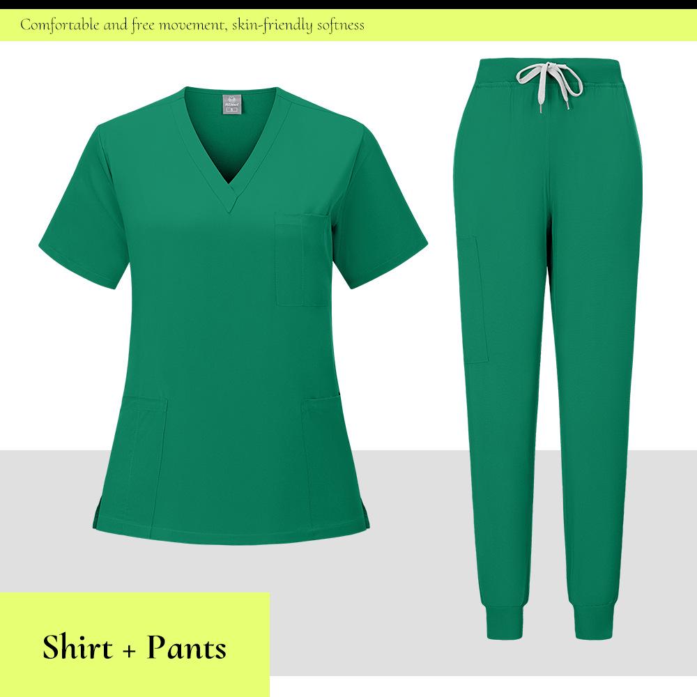 Ready-To-Ship: TEM Women's Scrub Set - 13 Colors, Four-Way Stretch, Short Sleeve, Long Pants
