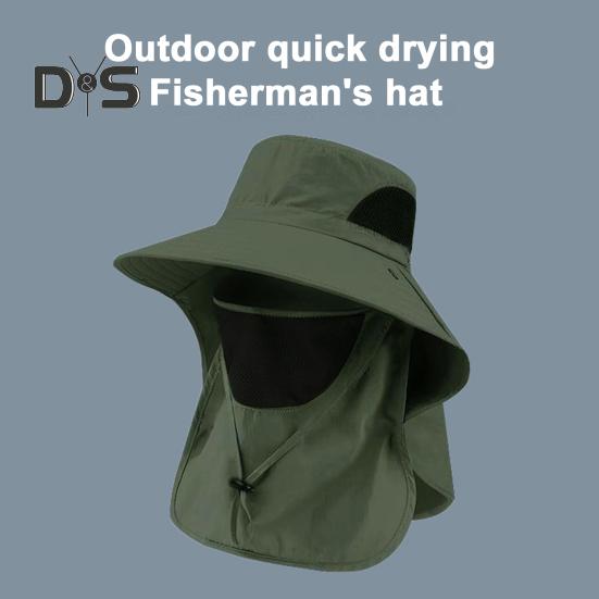 Wide Brim Bucket Hat UPF 50+ UV Protection Sun Hat Summer Outdoor Fishing Visor Hat with Neck Flap And Face Guard for Camping Hiking Gardening