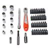 47 ks Sada ráčnového klíče a šroubováku 1/4" nástrčné hlavice 25mm drážka křížový hvězdička šroubovací bity