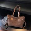 High value tote bag women's new commuter texture retro matte versatile double shoulder underarm shoulder bag