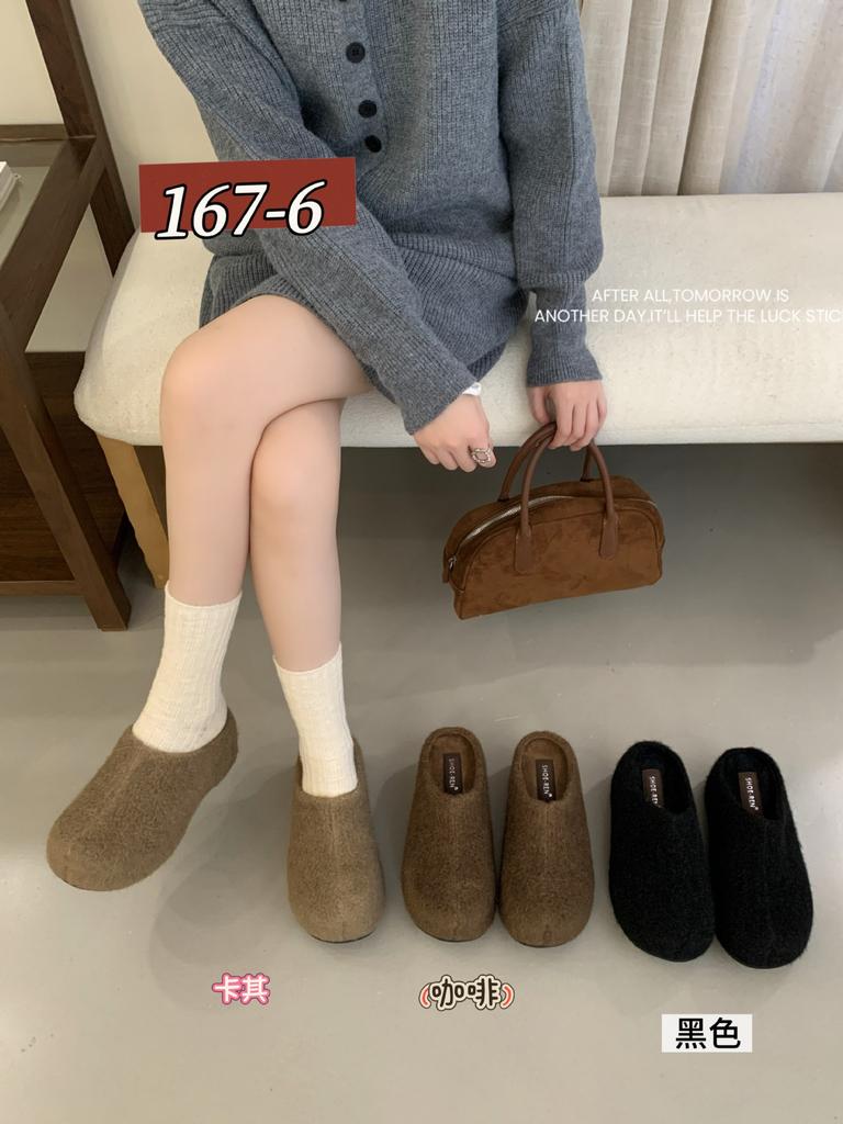 2025 Autumn and Winter New Round Head Thick Bottom Outer Wear Mao Mao Waterproof Table Bag Head Half Drag Women's Home Wear Boken 7cm