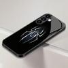 Spider pattern black glass phone case suitable for Samsung Galaxy S26 S25 S24 S23 S22 S20 FE/Ultra/Plus anti fall back cover