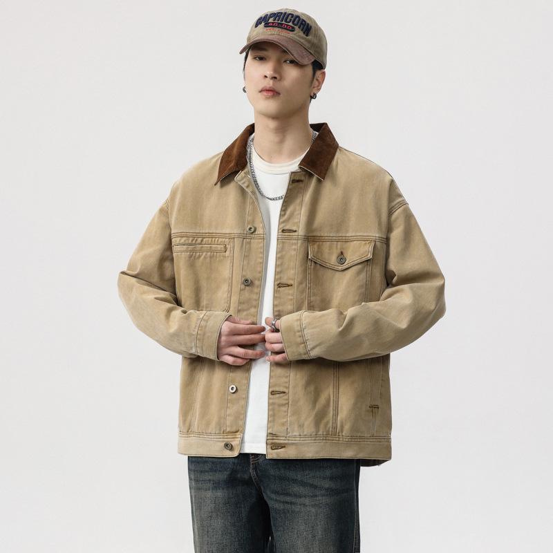 Men's 2024 Retro High-End Denim Jacket: Casual Loose Lapel, Autumn/Winter Style Workwear