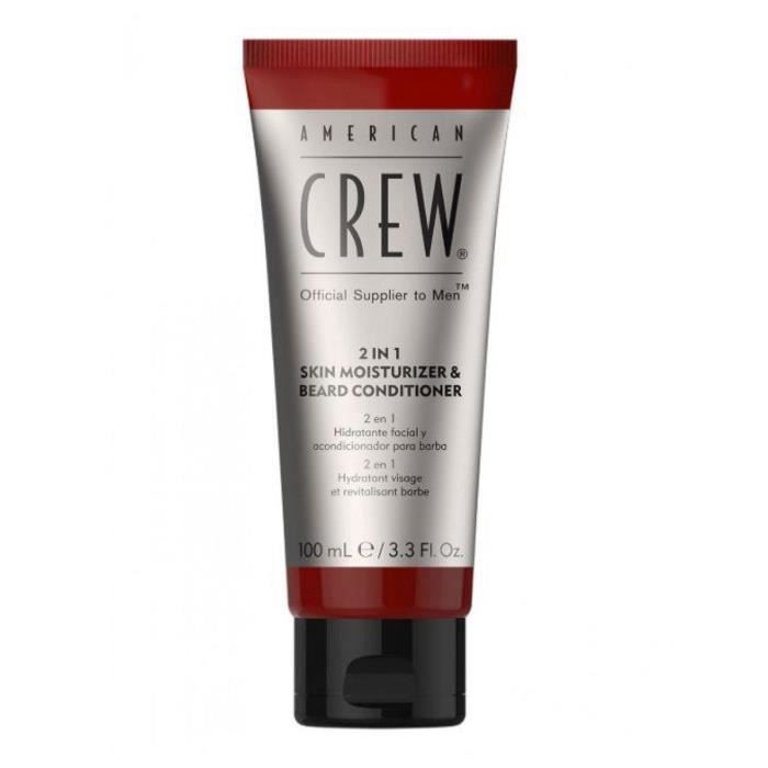 Hydratant Visage Revitalisant Barbe 2 en 1 - AMERICAN CREW - 100ml - Douceur et Hydratation - Non Comédogène