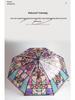 Colorful Transparent Automatic Folding Umbrella with Eight Ribs - High-End Feel and Portable Design