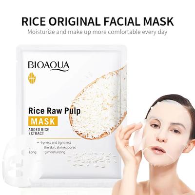 5 Stück/10 Stück BIOAQUA Gesichtsmasken aus rohem Reiszellstoff, feuchtigkeitsspendende, straffende und feuchtigkeitsspendende Gesichtsmaskenblätter, koreanische Hautpflege