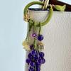 Simulated Grape-Shaped Beaded Bag Car Keychain Sweet Lucky Beaded Backpack Pendant Keyring For Women Charm Ornaments