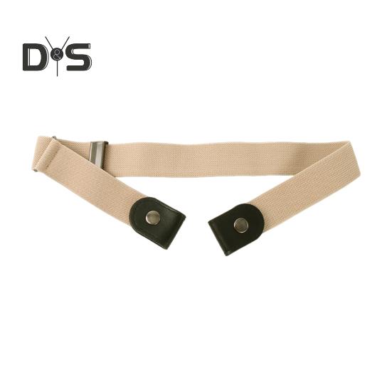 Canvas Lazy Belt Elastic Rubber Band Visible Snap Button Adjustable Slide Buckle Waistband Jeans Pants Accessories