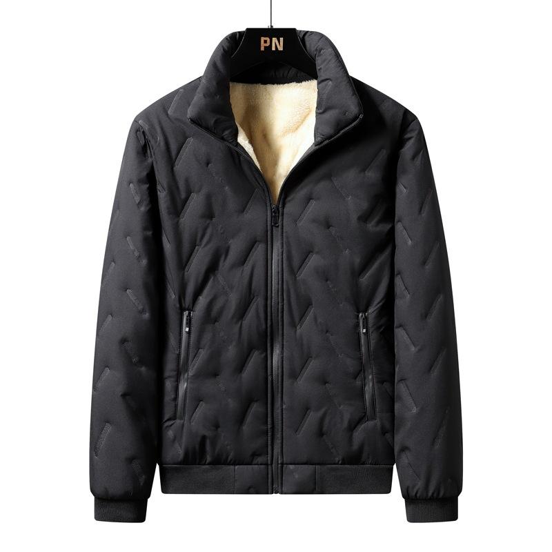 7XL Plus Fleece Lamb Fleece Padded Jacket Men's Winter Warmth Thickened Jacket Middle-aged and Elderly Plus Size