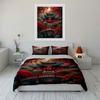 Classical Courtyard With Red Bridge Duvet Cover Set With 3D Printing Design Soft Polyester Bedding Set All-Season Comfort