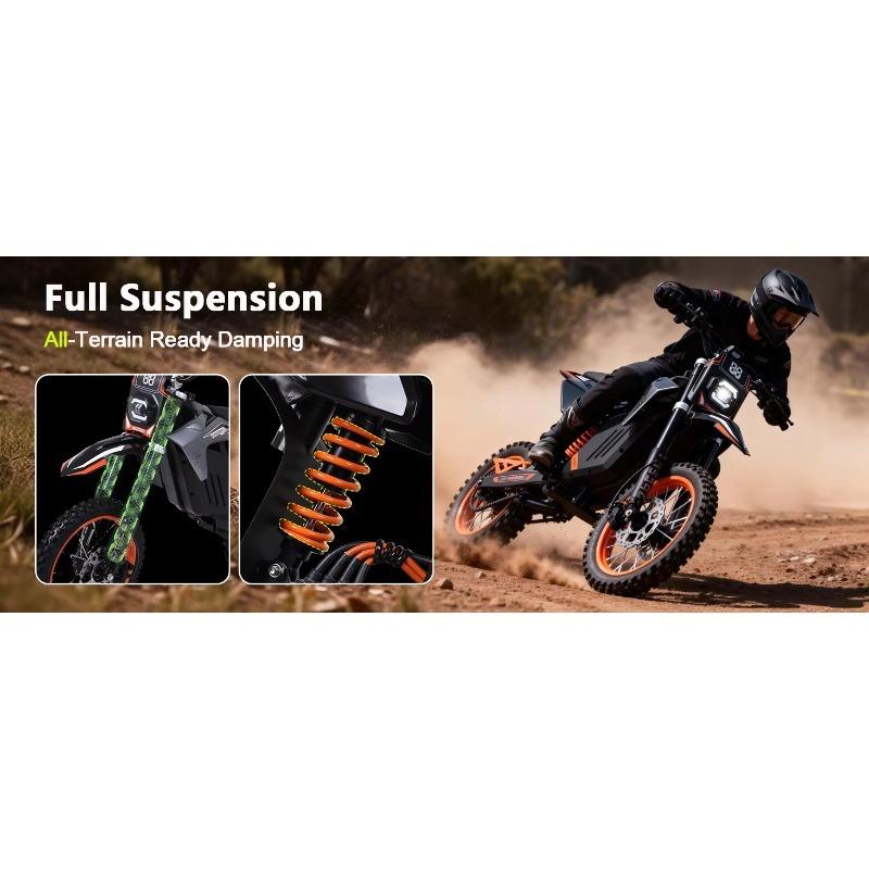 FREEBOY Y88 Electric Bike, 3000W Motor, 48V 30Ah Battery, 55KM/H, 14"/12" Fat Tires, Hydraulic Brakes