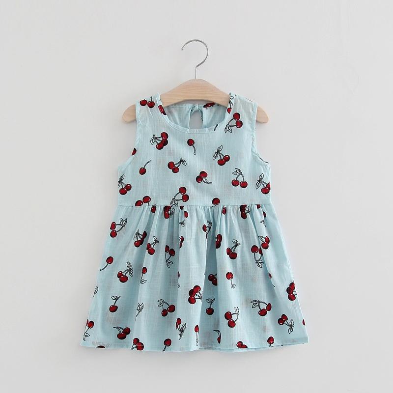 

Сукня без рукавів для дівчинки. Літня тонка вишнева сукня-жилет. Дитяча сукня 120 синій