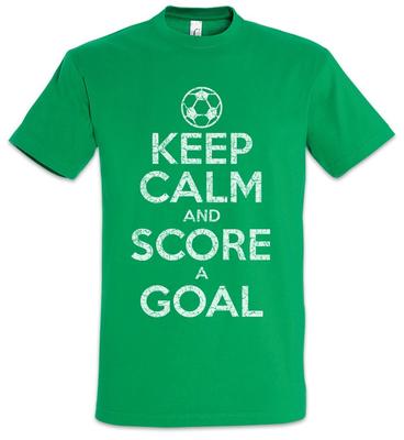 Keep Calm And Score A Goal Herren T-Shirt Fußball Fußball Tor Schießen Fußball
