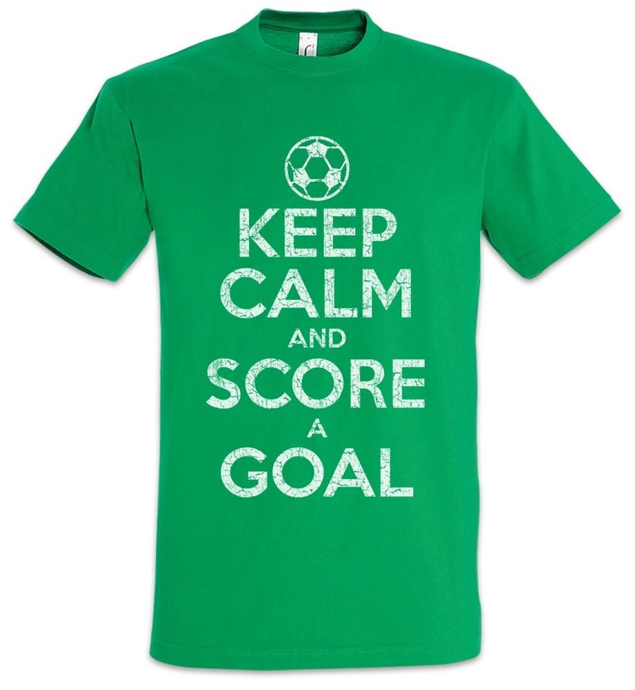 

Keep Calm And Score A Goal Mens T-Shirt Football Soccer Goal Shooting Soccer M