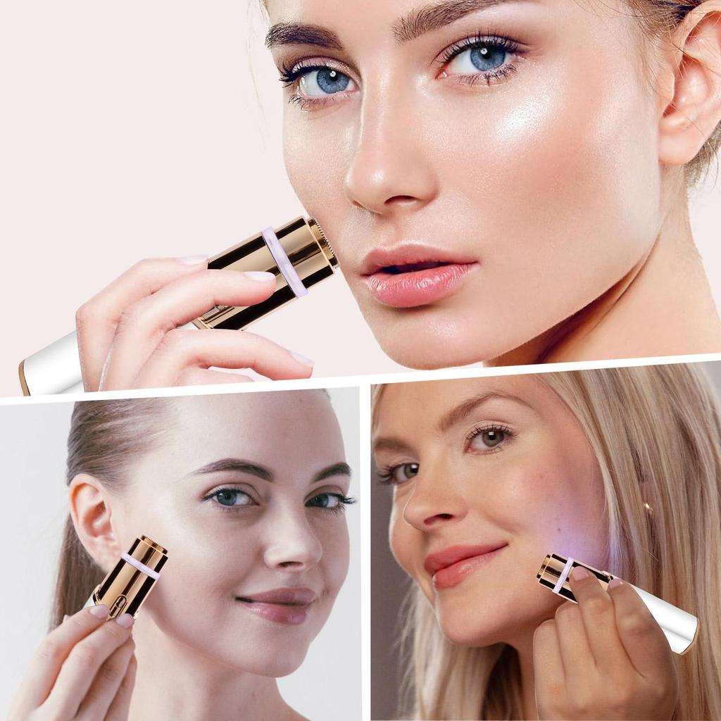 Aparat de îndepărtare a părului facial Trimmer sprâncene aparat de ras electric pentru femei Epilator pentru față Peach Fuzz Buze Nedureroase Reîncărcabil portabil