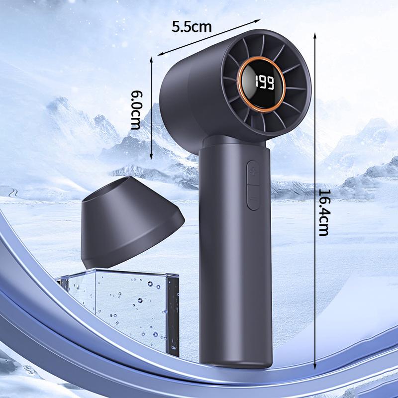 120 Wind Speeds Portable Handheld Turbo Fan with Led Display USB Rechargeable Electric Eyelash Fan Adjustable Mini Personal Fan