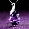 Korean Blue Crystal Topaz Clavicle Necklace: Niche Design Pendant for Girlfriend's Birthday