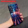 2DFlat Samsung Phone Case Neon Rain Cityscape Phone Case Applicable To Galaxy S22 S23 S24 S25ULTRA S26 A12 A13 A14 A15 A16