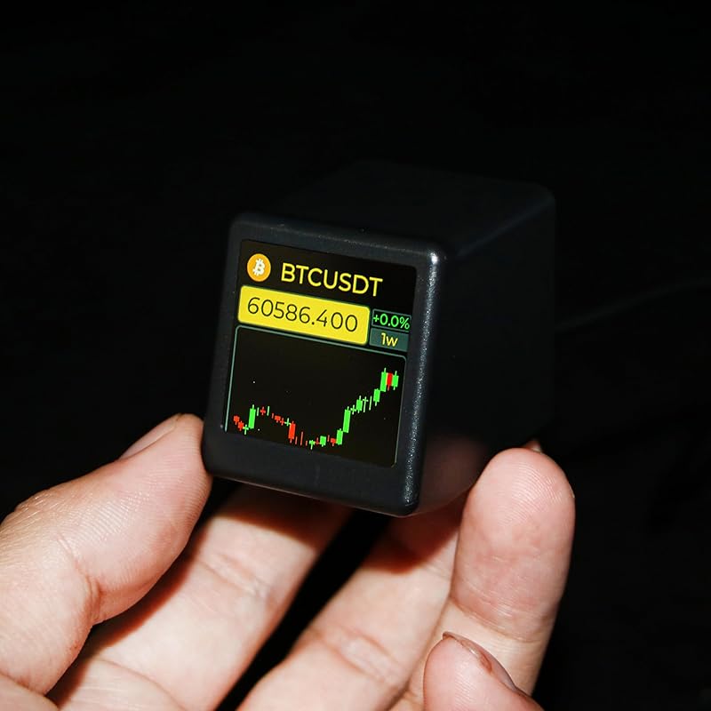 Монитор отображения тикера акций Bitcoin, Время, Погода, Температура, Влажность и Воспроизведение изображений, с поддержкой Wi-Fi и возможностью показа слайд-шоу фотографий (белый)