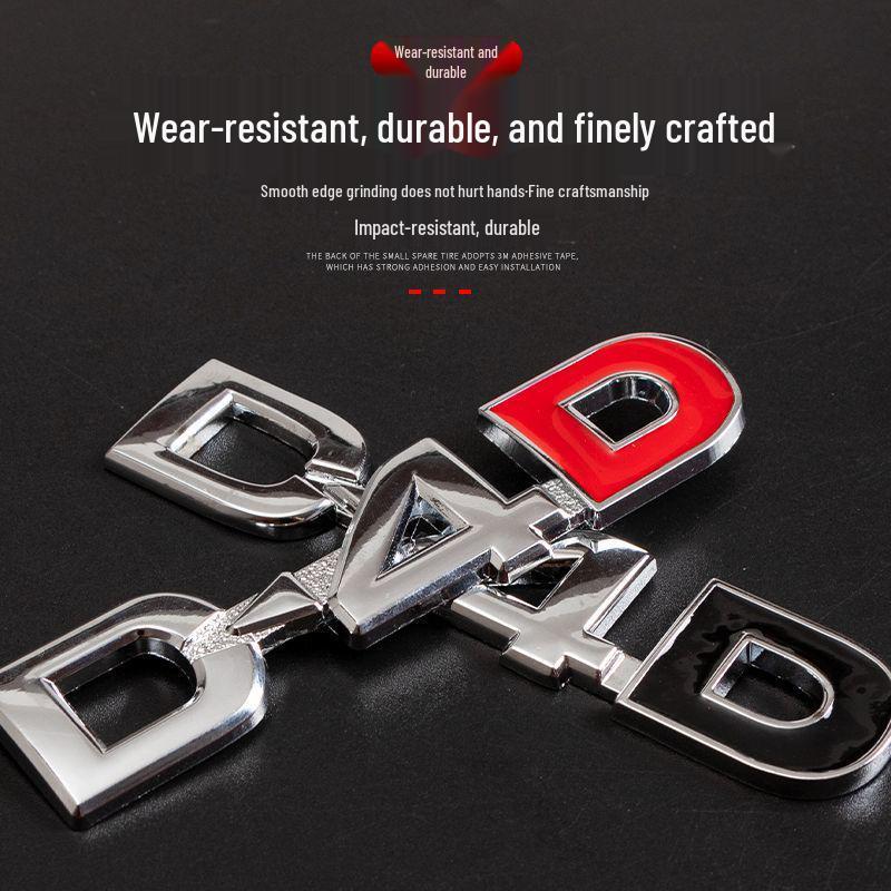 Kovová nálepka na zadní část D4D pro vozidla Prado, Highlander, Land Cruiser a 4WD