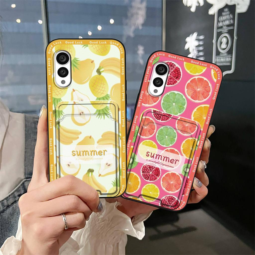 Card slot Durable Phone Case For FCNT/Fujitsu Arrows N F-51C Cover Fashion Design Silicone Shockproof Anti-dust TPU Cute
