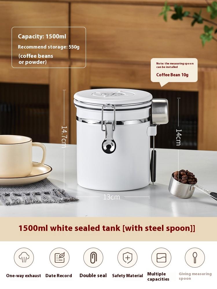 Gianxi Stainless Steel Coffee Bean Storage Can Coffee Powder Sealed Can Vacuum Storage And Bean Storage Box Food Containers