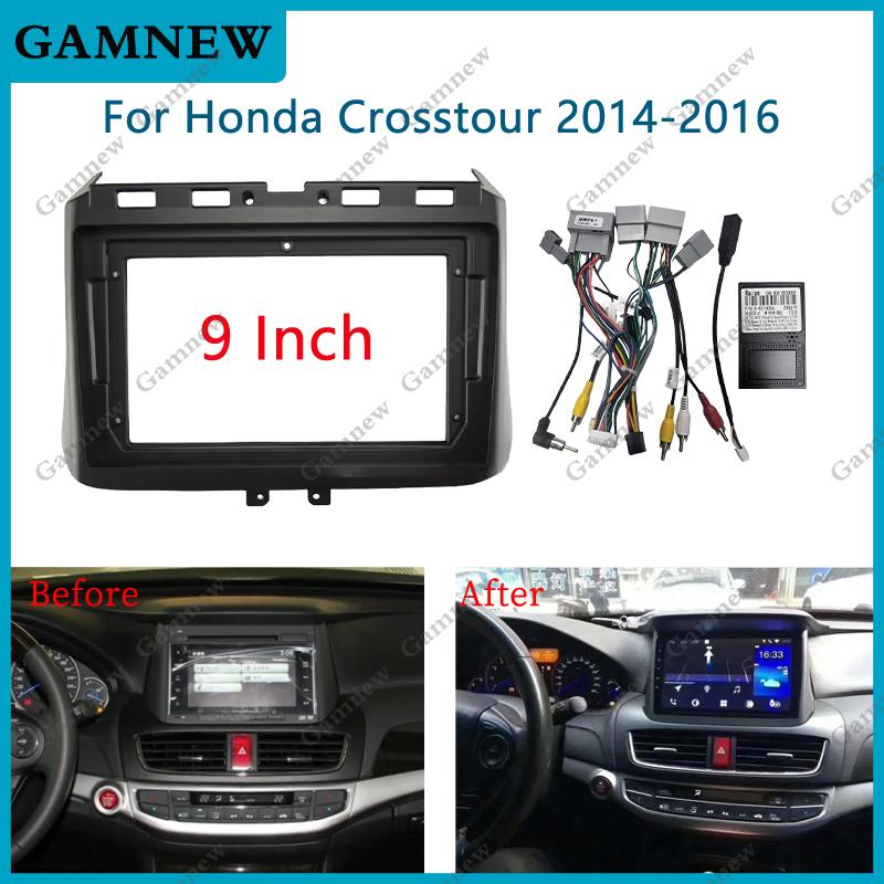 9 Inch Car Frame Fascia Adapter Canbus Box Decoder Android Radio Audio Dash Fitting Panel Kit For Honda Crosstour 2014-2016