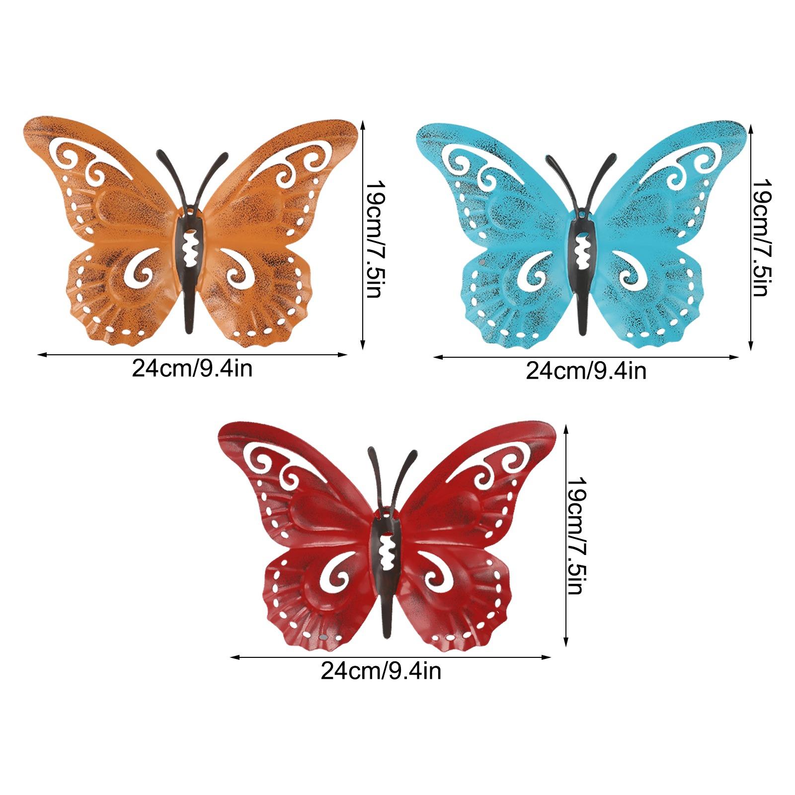 

Three Dimensional Hollow Iron Butterfly Wall Stickers Set of 3 for Garden Fence Tree and Indoor Wall Decoration China Mainland