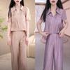 Summer Elegant and Slimming Casual Set, Beautiful Tencel Crease Soft and Skin-friendly Two-piece Top and Pants for Women