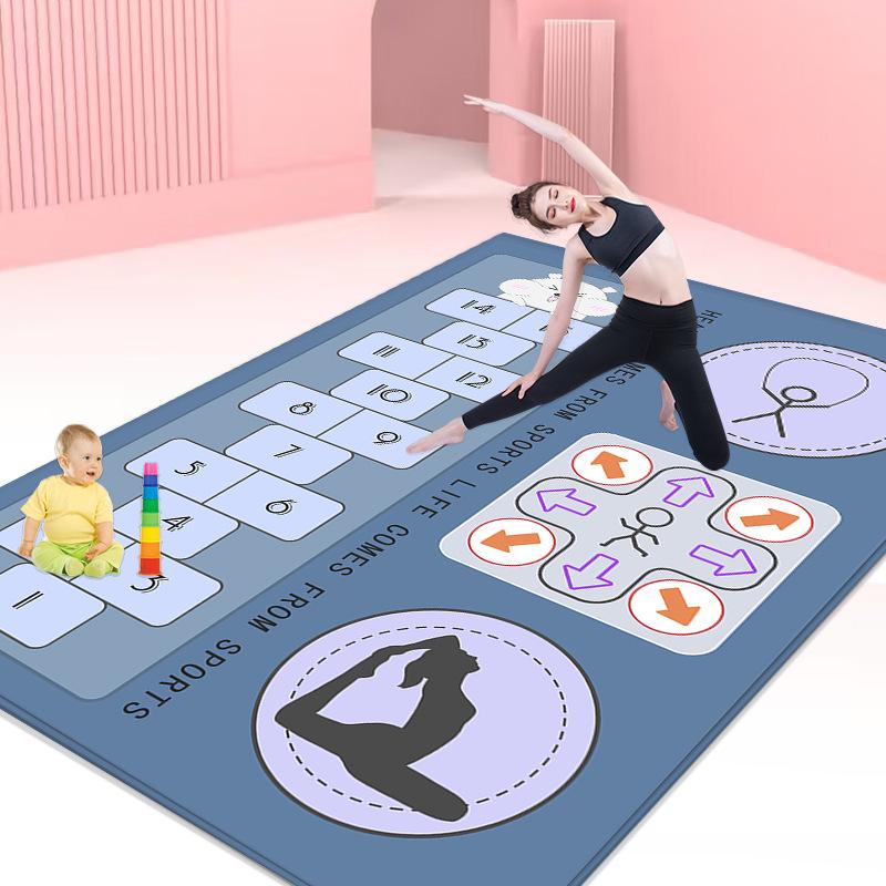 Pogrubiona Antypoślizgowa Mata do Jogi i Fitnessu Redukująca Hałas, Bardzo Szeroka i Długa do Aerobiku w Domu lub Tańca Dzieci